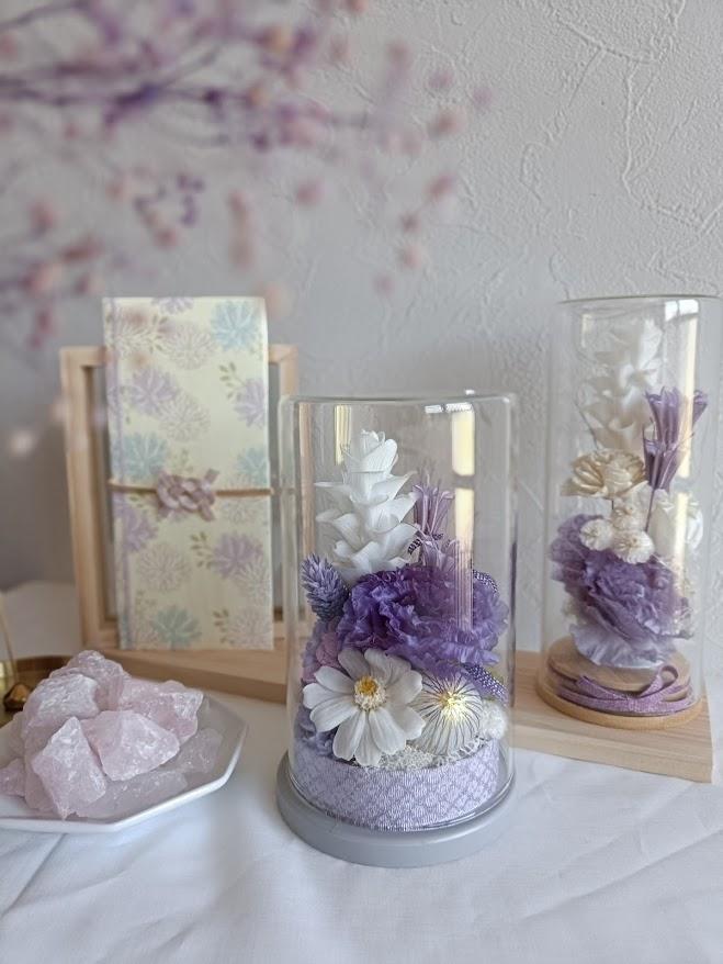 てまり玉とトルコキキョウのお供え花 お盆2025 プリザーブドフラワー 仏花 古希 喜寿祝い 卒寿 誕生 | 8枚目